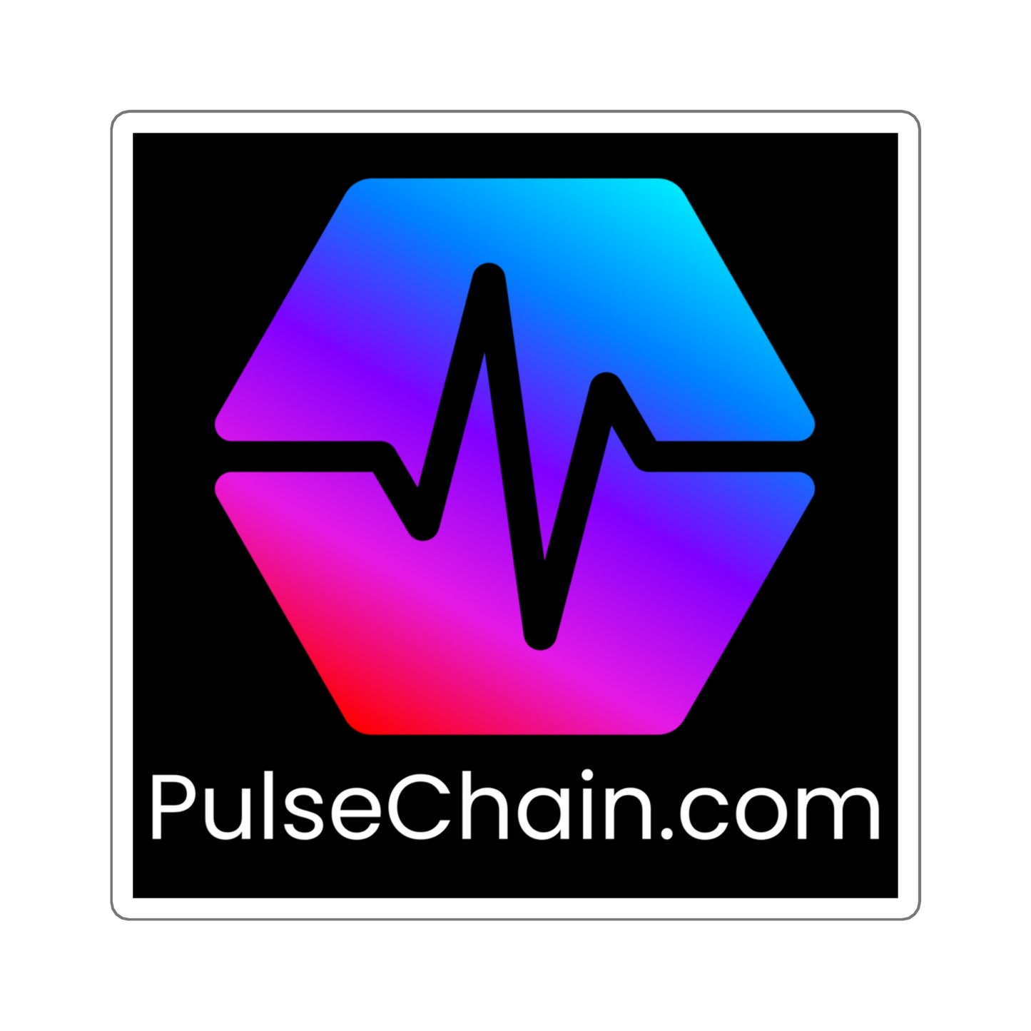 PulseChain.com (Black) | Square Sticker